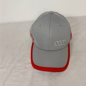 Audi Gray & Red Logo Adjustable Baseball Cap Hat